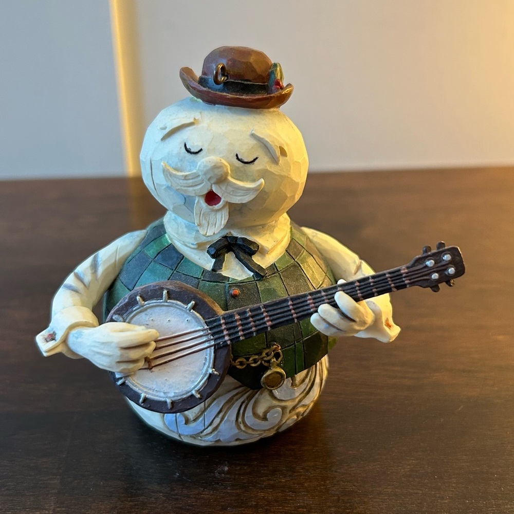 Jim Shore Sam the Snowman with Banjo Figurine/Ornament